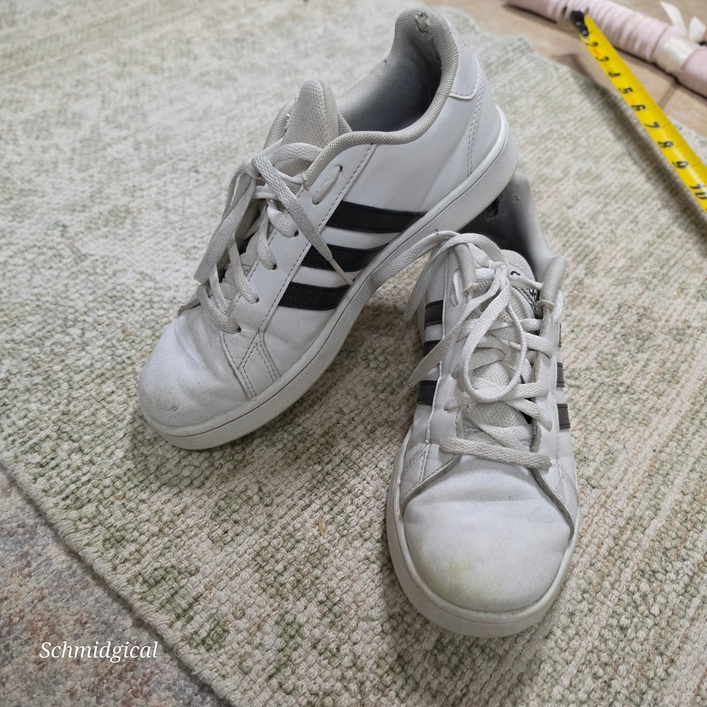 Adidas Grand Court Sneakers White Black EF0103 Low Top Shoes Kids 4.5 Womens 6